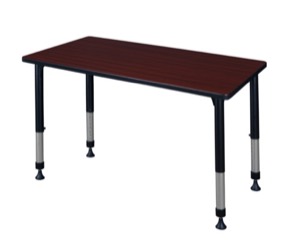 Kee 42" x 30" Height Adjustable Classroom Table  - Mahogany