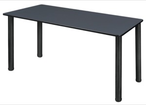 Kee 48" x 24" Slim Table  - Grey/ Black