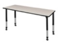 Kee 60" x 24" Height Adjustable Mobile  Classroom Table  - Maple