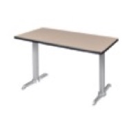 Via 42" x 24" Training Table - Beige/Chrome