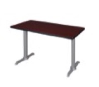 Via 42" x 24" Training Table - Mahogany/Grey