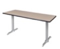 Via 60" x 24" Training Table - Beige/Chrome