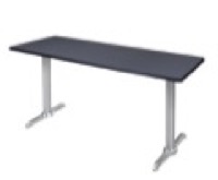 Via 60" x 24" Training Table - Grey/Chrome