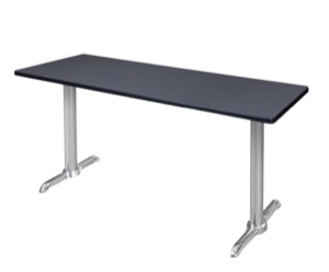 Via 60" x 24" Training Table - Grey/Chrome