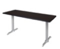 Via 60" x 24" Training Table - Mocha Walnut/Chrome