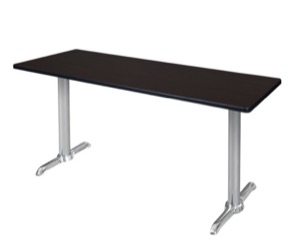 Via 60" x 24" Training Table - Mocha Walnut/Chrome