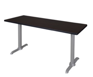 Via 60" x 24" Training Table - Mocha Walnut/Grey