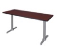 Via 72" x 24" Training Table - Mahogany/Grey