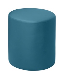 Logan Round Ottoman - Peacock Teal