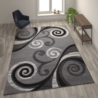 Valli Collection - Contemporary 8' x 10' Accent Rug - Grey