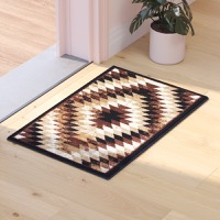 Teagan Collection - Arrowhead Motif 2' x 3' Southwestern Area Rug - Brown