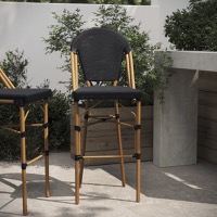 Marseille - Classic Commercial Indoor/Outdoor French Bistro Chair - Black/Natural Frame