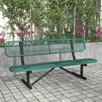 Sigrid - 6' Commercial Expanded Metal Bench & Backrest for up to 3 Adults - Green