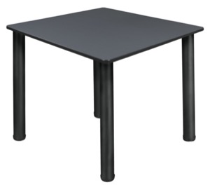 Kee 36" Square Slim Table  - Grey/ Black