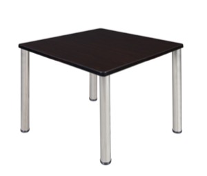 Kee 36" Square Breakroom Table - Mocha Walnut/ Chrome