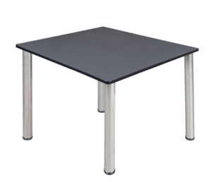 Kee 48" Square Breakroom Table - Grey/ Chrome