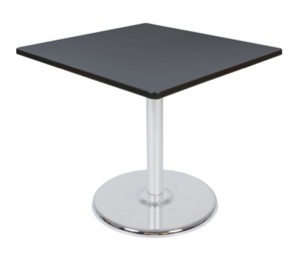 Via 36" Square Platter Base Table - Grey/Chrome