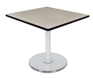 Via 36" Square Platter Base Table - Maple/Chrome