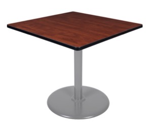 Via 42" Square Platter Base Table - Cherry/Grey