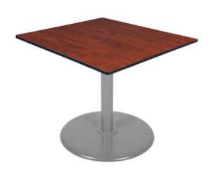 Via 48" Square Platter Base Table - Cherry/Grey