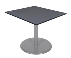 Via 48" Square Platter Base Table - Grey/Grey