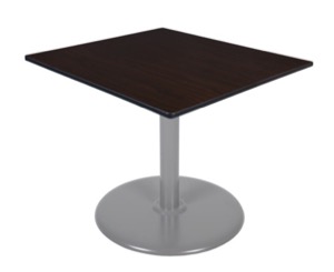 Via 48" Square Platter Base Table - Mocha Walnut/Grey