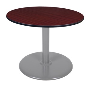 Via 48" Round Platter Base Table - Mahogany/Grey