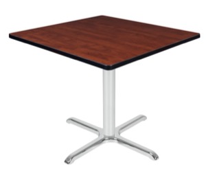 Via 36" Square X-Base Table - Cherry/Chrome