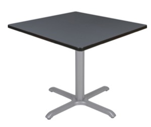 Via 36" Square X-Base Table - Grey/Grey