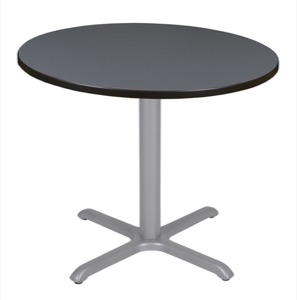 Via 36" Round X-Base Table - Grey/Grey