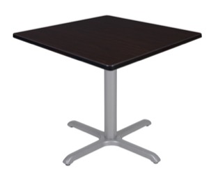 Via 42" Square X-Base Table - Mocha Walnut/Grey