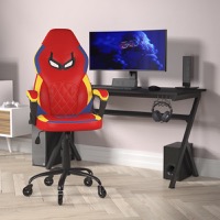 Stone - High Back Designer Racing Style Computer Chair & Roller Wheels - Red & Blue/Yellow Trim