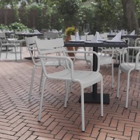 Nash - Modern Commercial Indoor/Outdoor Steel Stack Chair - Silver
