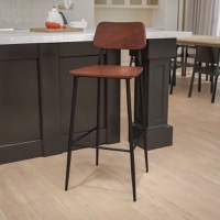 Lincoln - Commercial Industrial Style Dining Barstool - Mahogany