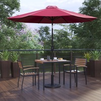 Faux Teak Patio Table and Chair Sets