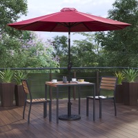 Faux Teak Patio Table and Chair Sets