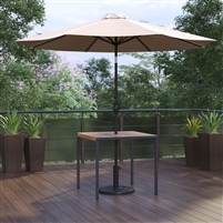 Faux Teak Patio Tables with Umbrella