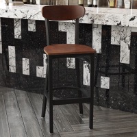 Wright - Commercial Bar Stool & Solid Wood Back and Seat - Walnut