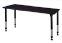 Kee 72" x 30" Height Adjustable Classroom Table  - Mocha Walnut